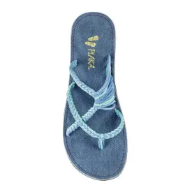 Plaka Turquoise-Blue Oceanside Flip Flop Sandals