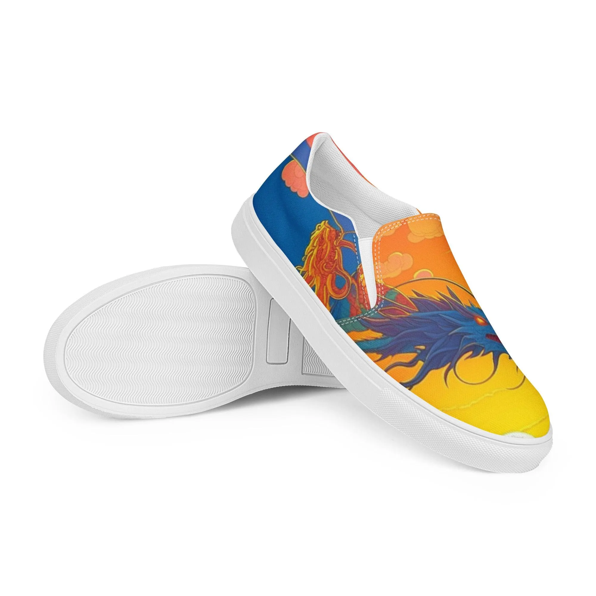 "Sunset Dragon" Men’s Slip-on Canvas Shoes