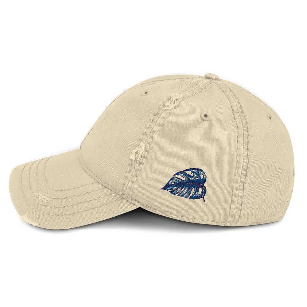 Rotten Banana Clothing Distressed Dad Hat Aqua Blue