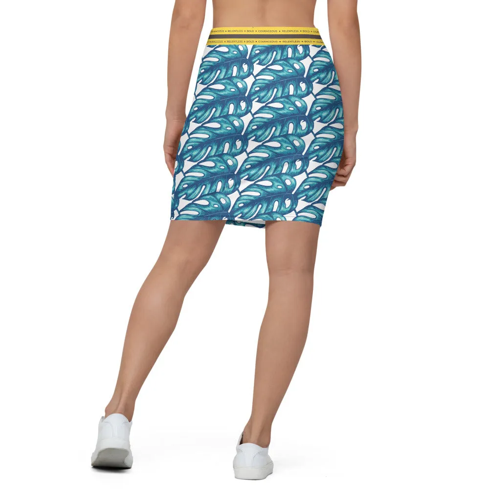 Rotten Banana Clothing Pencil Skirt Aqua Blue