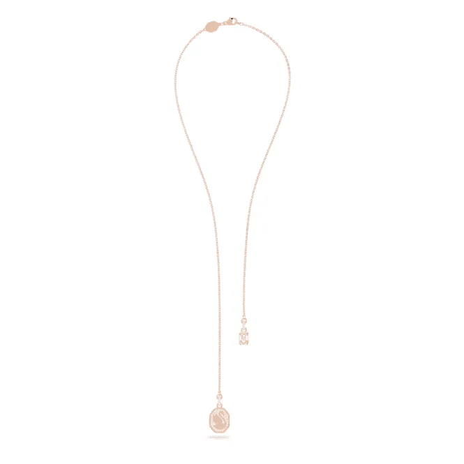 Signum Y Swan White Rose Gold-tone Plated Necklace 5628565