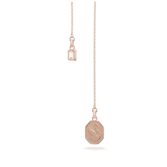 Signum Y Swan White Rose Gold-tone Plated Necklace 5628565