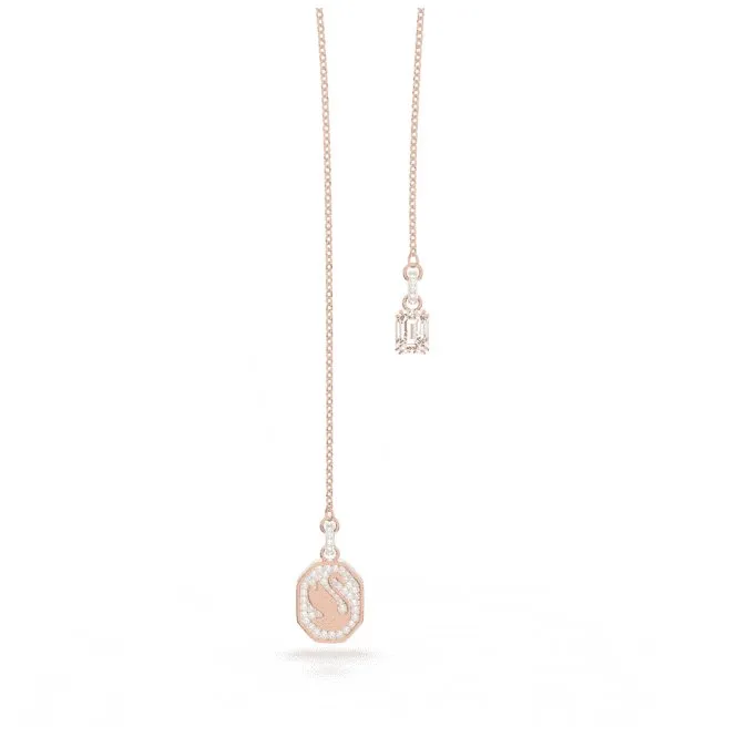 Signum Y Swan White Rose Gold-tone Plated Necklace 5628565