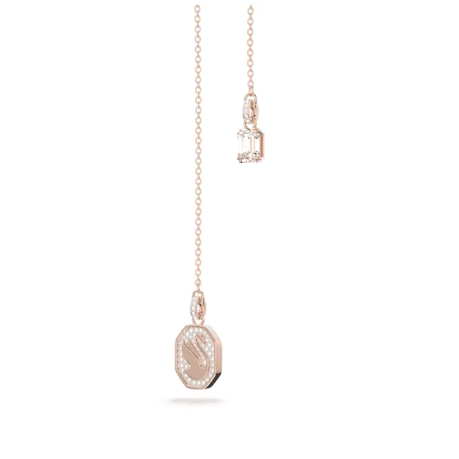Signum Y Swan White Rose Gold-tone Plated Necklace 5628565