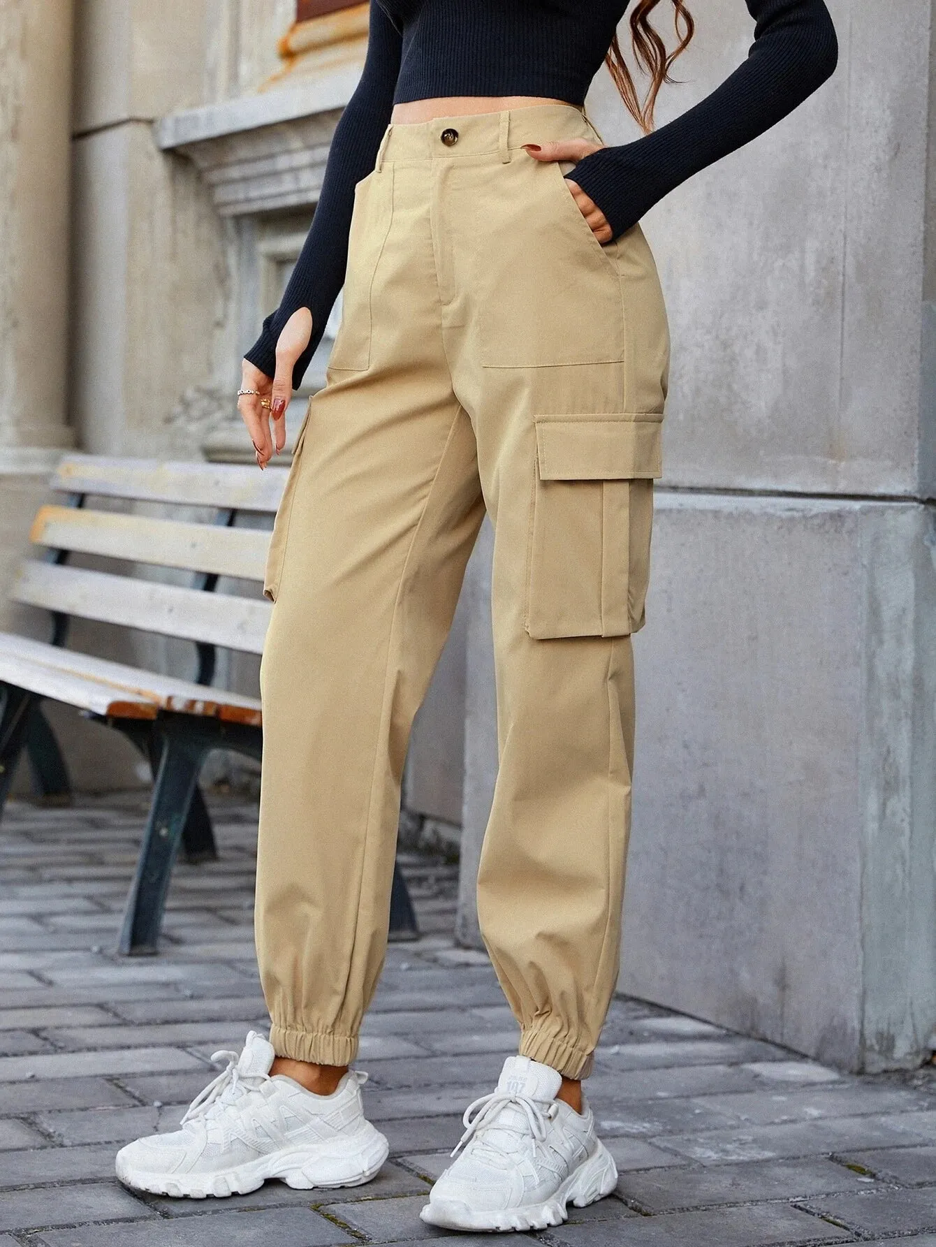 Slant Pocket Non Stretch Cargo Pants