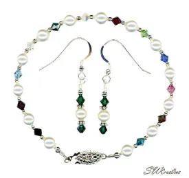 Small Generation Birthstone Crystal Pearl Set