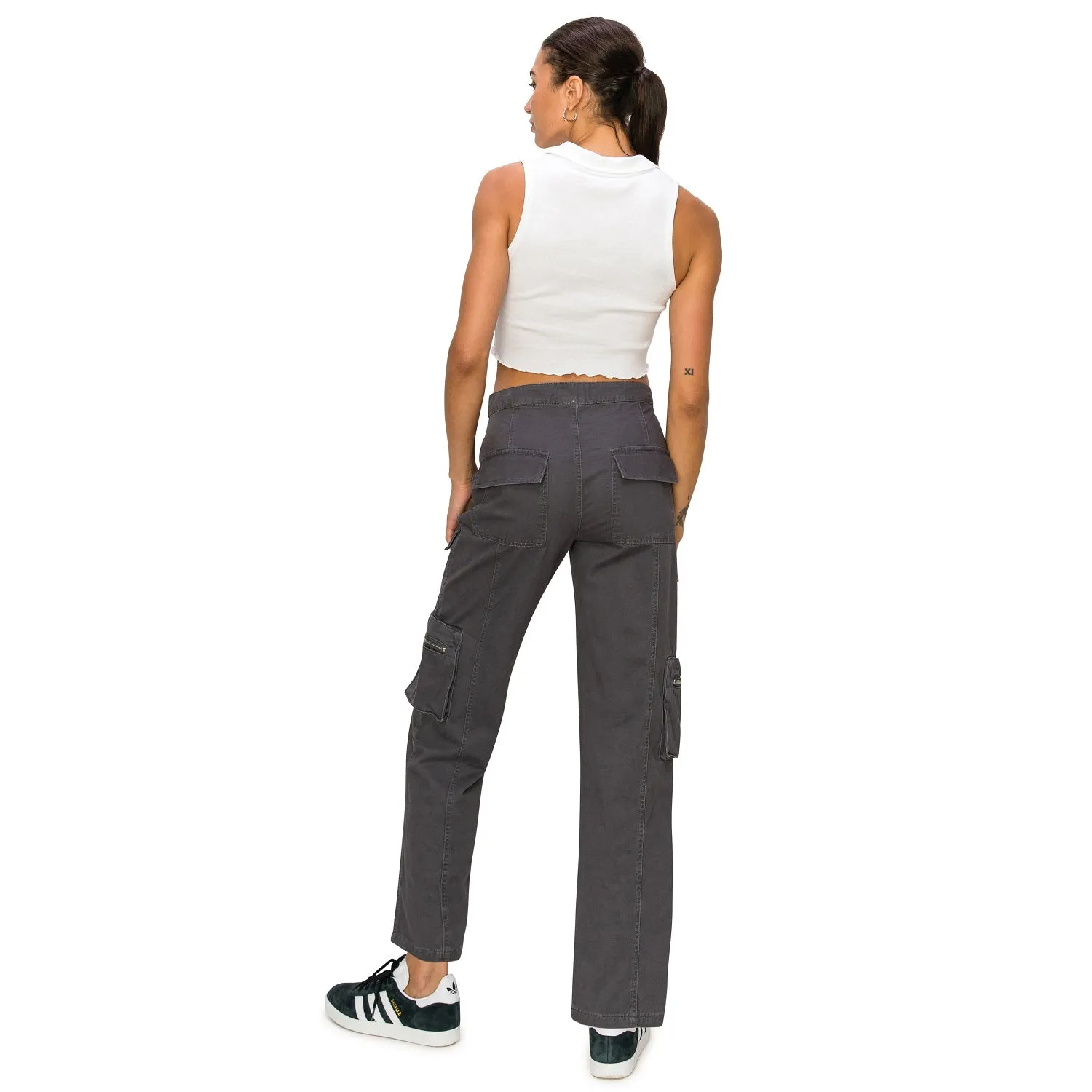 Straight Leg Cargo Pants - Slate Grey