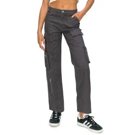 Straight Leg Cargo Pants - Slate Grey