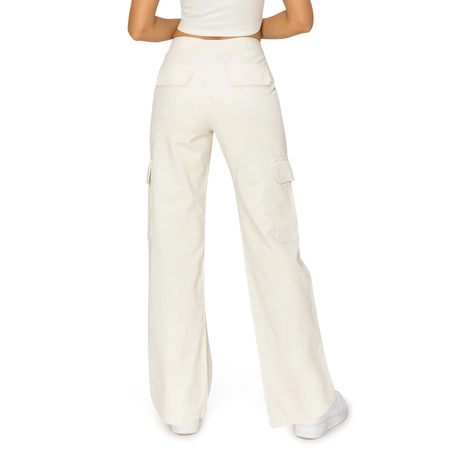 Straight Leg Cargo Pants - Vanilla