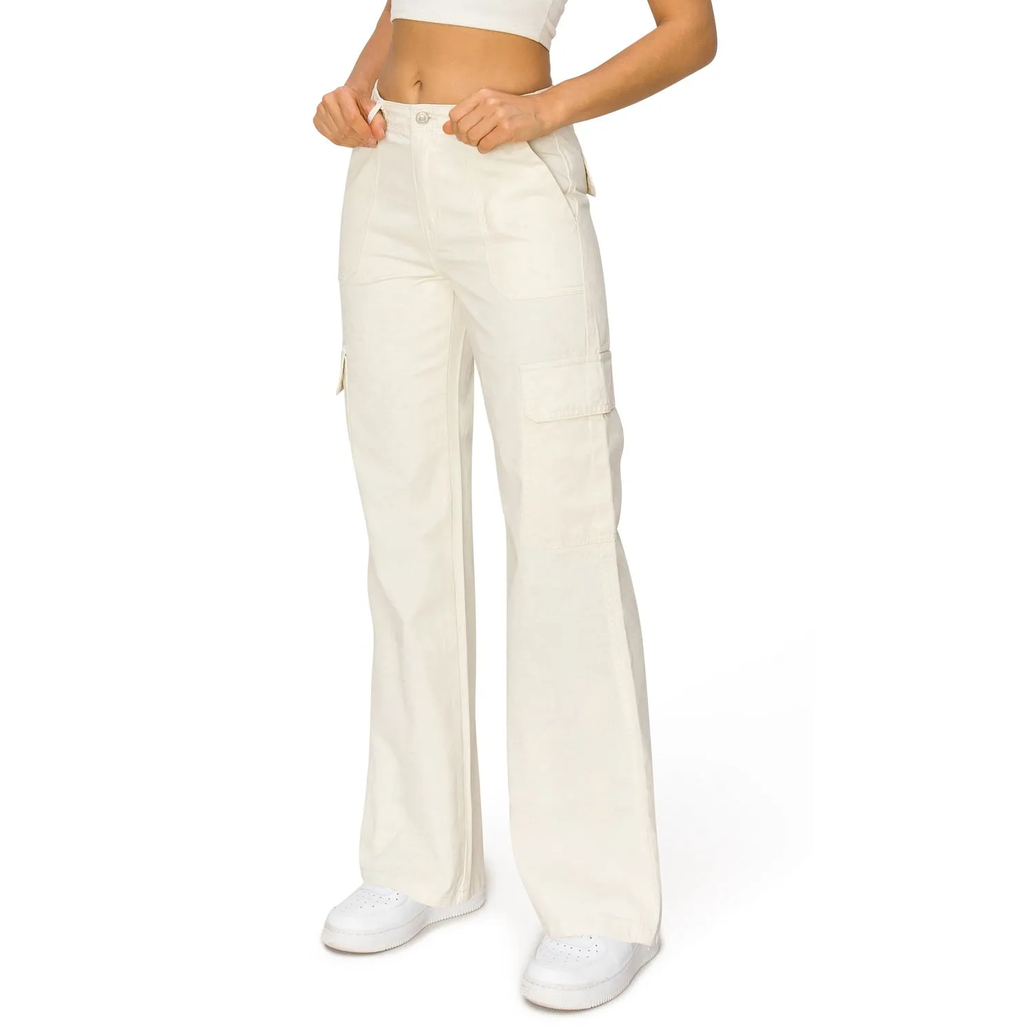 Straight Leg Cargo Pants - Vanilla