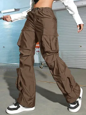 Street Vibes Flap Drawstring Cargo Pants