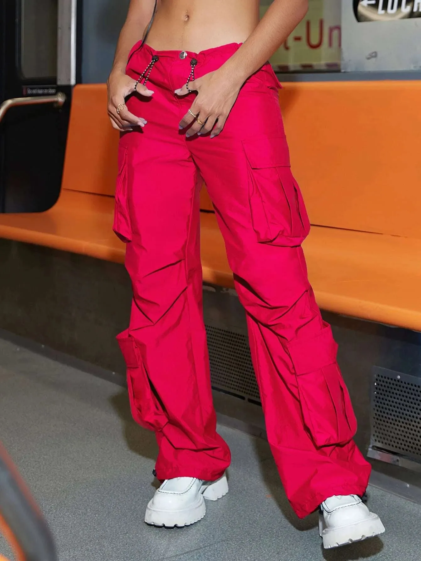Street Vibes Flap Drawstring Cargo Pants