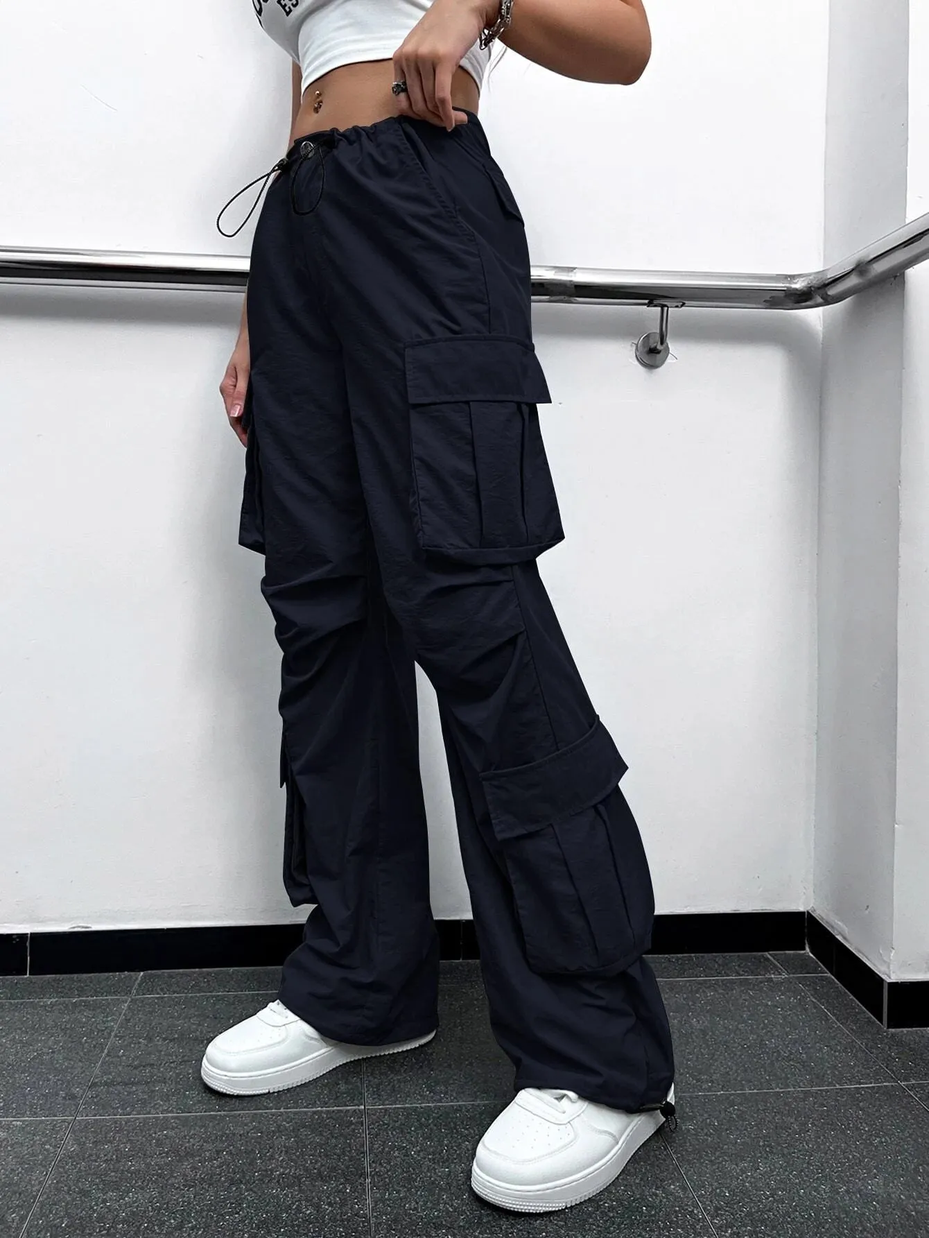 Street Vibes Flap Drawstring Cargo Pants