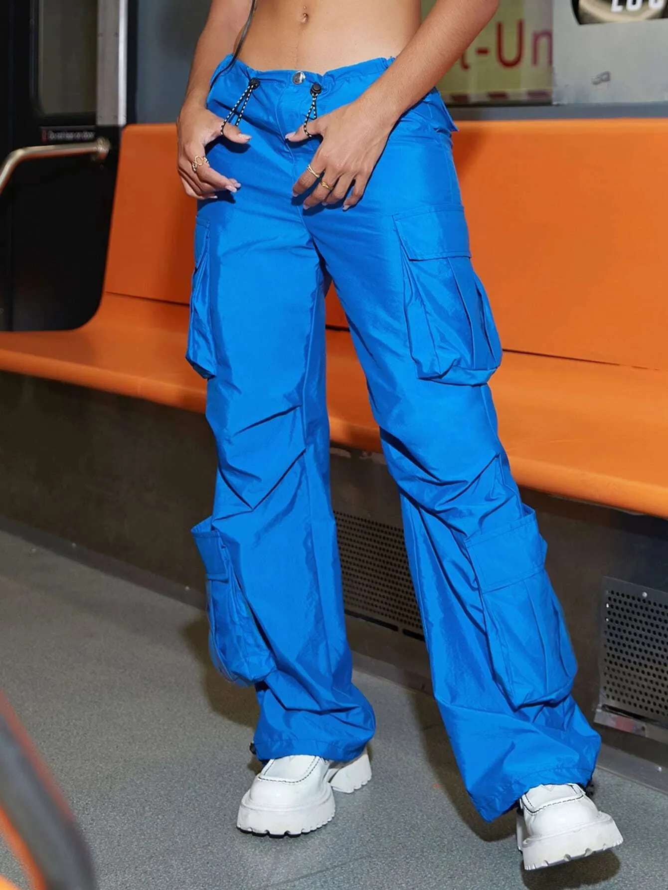 Street Vibes Flap Drawstring Cargo Pants