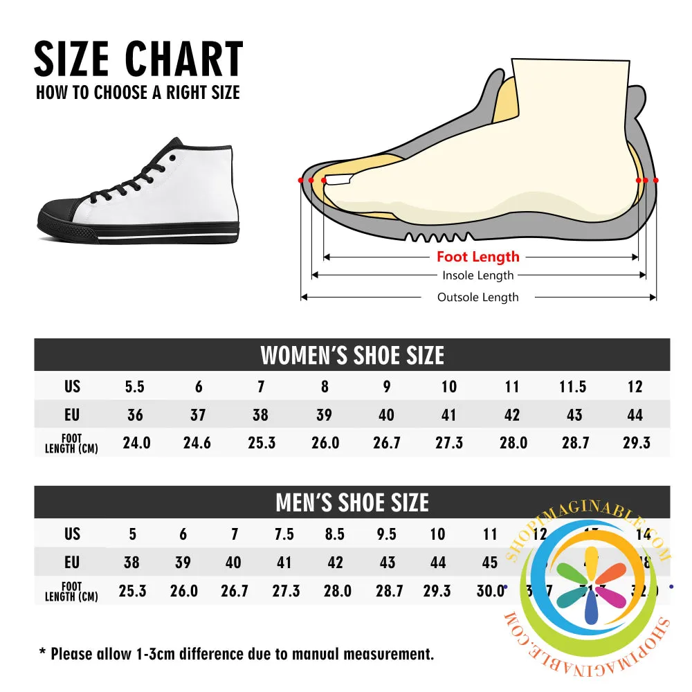 Striking Floral Ladies High Top Canvas Shoes