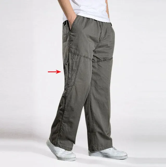 Summer Autumn casual Pants men cargo pants cotton loose trousers mens pants overalls Straight Joggers Homme Plus Size 6XL