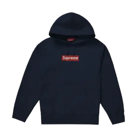 Supreme x Swarovski Box Logo Hooded Sweatshirt 'Navy'