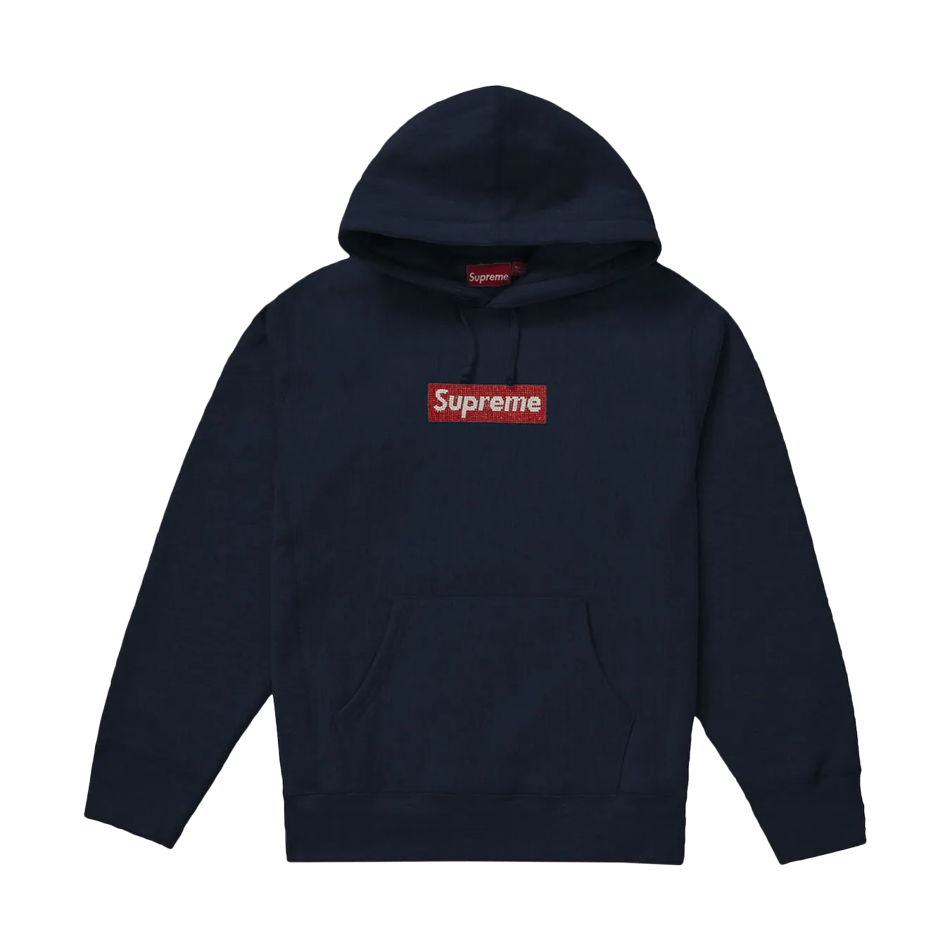 Supreme x Swarovski Box Logo Hooded Sweatshirt 'Navy'