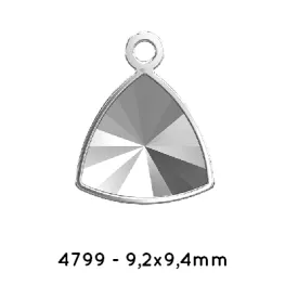 Swarovski 4799/J Kaleidoscope Triangle Fancy Stone settings rhodium 9,2x9,4mm (2)