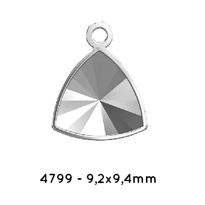 Swarovski 4799/J Kaleidoscope Triangle Fancy Stone settings rhodium 9,2x9,4mm (2)