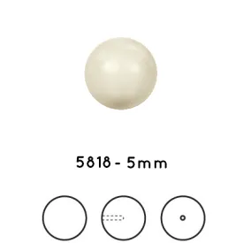 Swarovski 5818 Half drilled - Crystal cream pearl - 5mm (10)