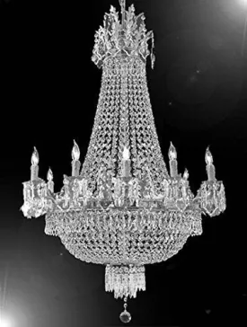 Swarovski Crystal Trimmed Chandelier French Empire Crystal Chandelier Lighting Chandeliers H32" X W25" - A93-Cs/1280/8 4 Sw