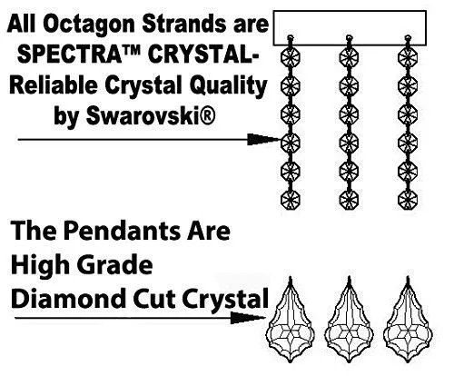 Swarovski Crystal Trimmed Chandelier French Empire Crystal Chandelier Lighting Chandeliers H32" X W25" - A93-Cs/1280/8 4 Sw