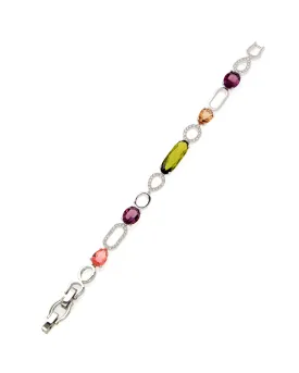 Swarovski Cynthia Rhodium Plated Light Multi Colored Crystal Bracelet 5114973