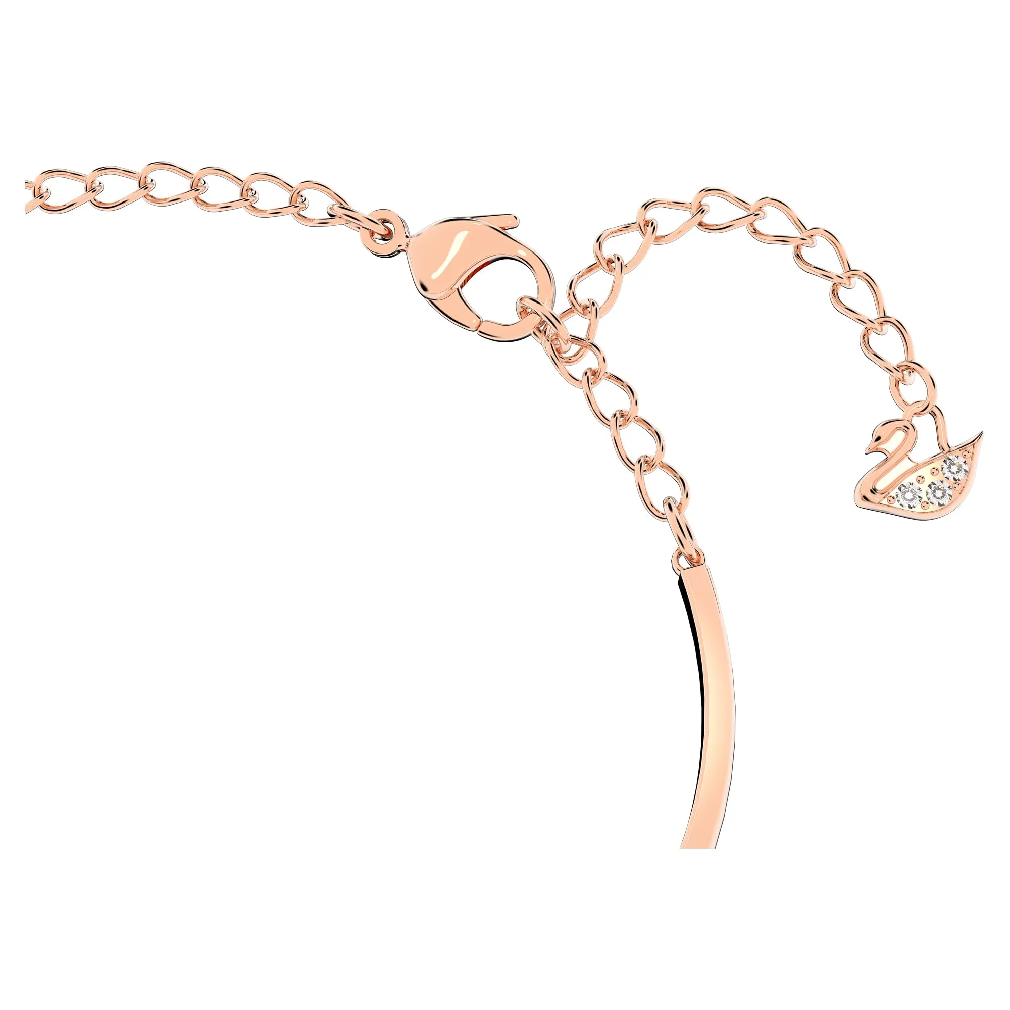 Swarovski Hyperbola Women's Bangle Bracelet with a Rose-Gold Tone Plated Bangle, Clear Crystals and Lobster Clasp
