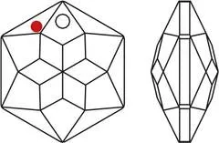 Swarovski Strass Crystal 14mm Aurora Borealis Hexagon Star prism with One Hole