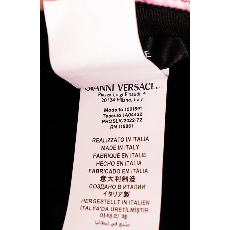 sz 57/58/59/60 NEW $625 VERSACE Ventagli BAROQUE FLORAL FAN PRINT Logo Nylon BUCKET HAT