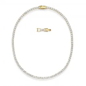 Tennis Deluxe Necklace, White, Gold-tone plated 5511545