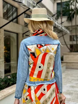 The Light Denim Jacket / Orange and Olive Pucci