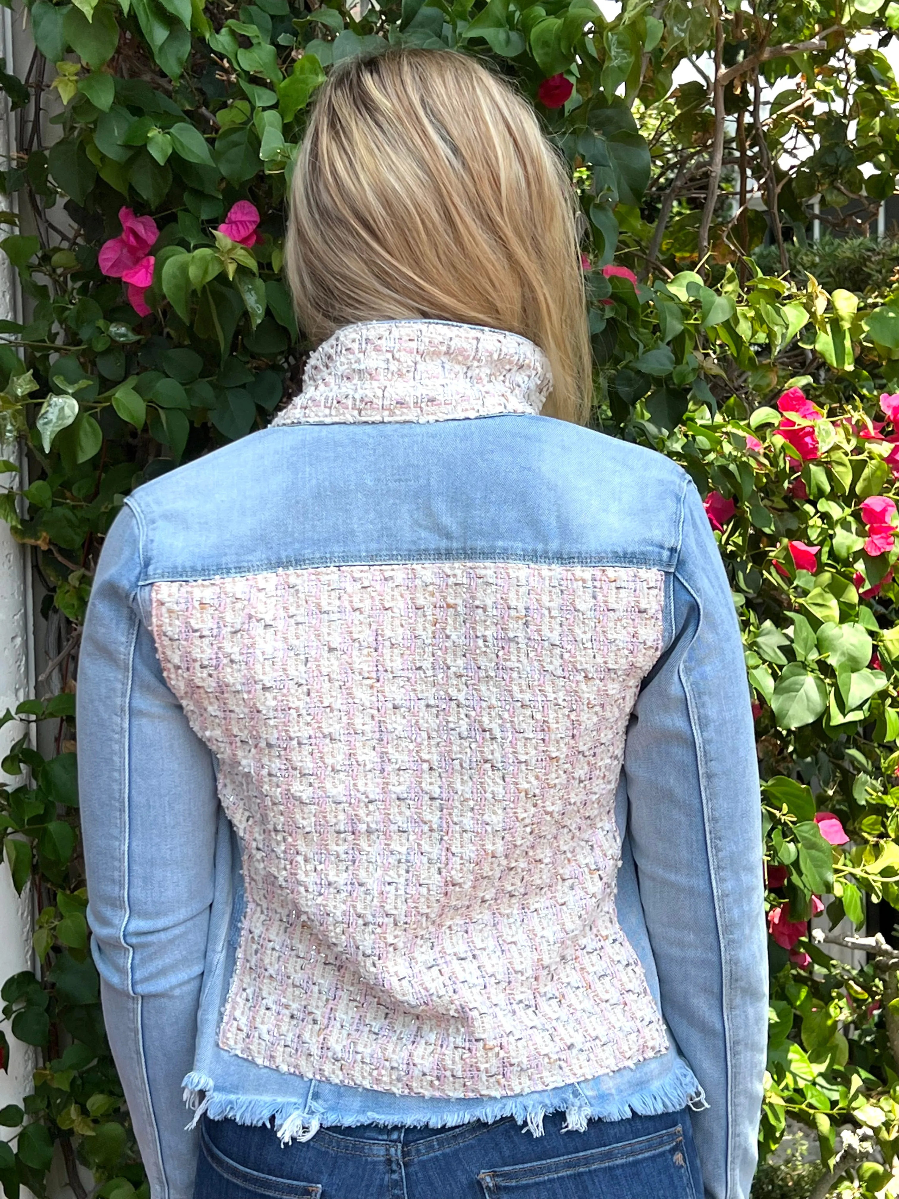The Light Denim Jacket / Tweed Light Pink