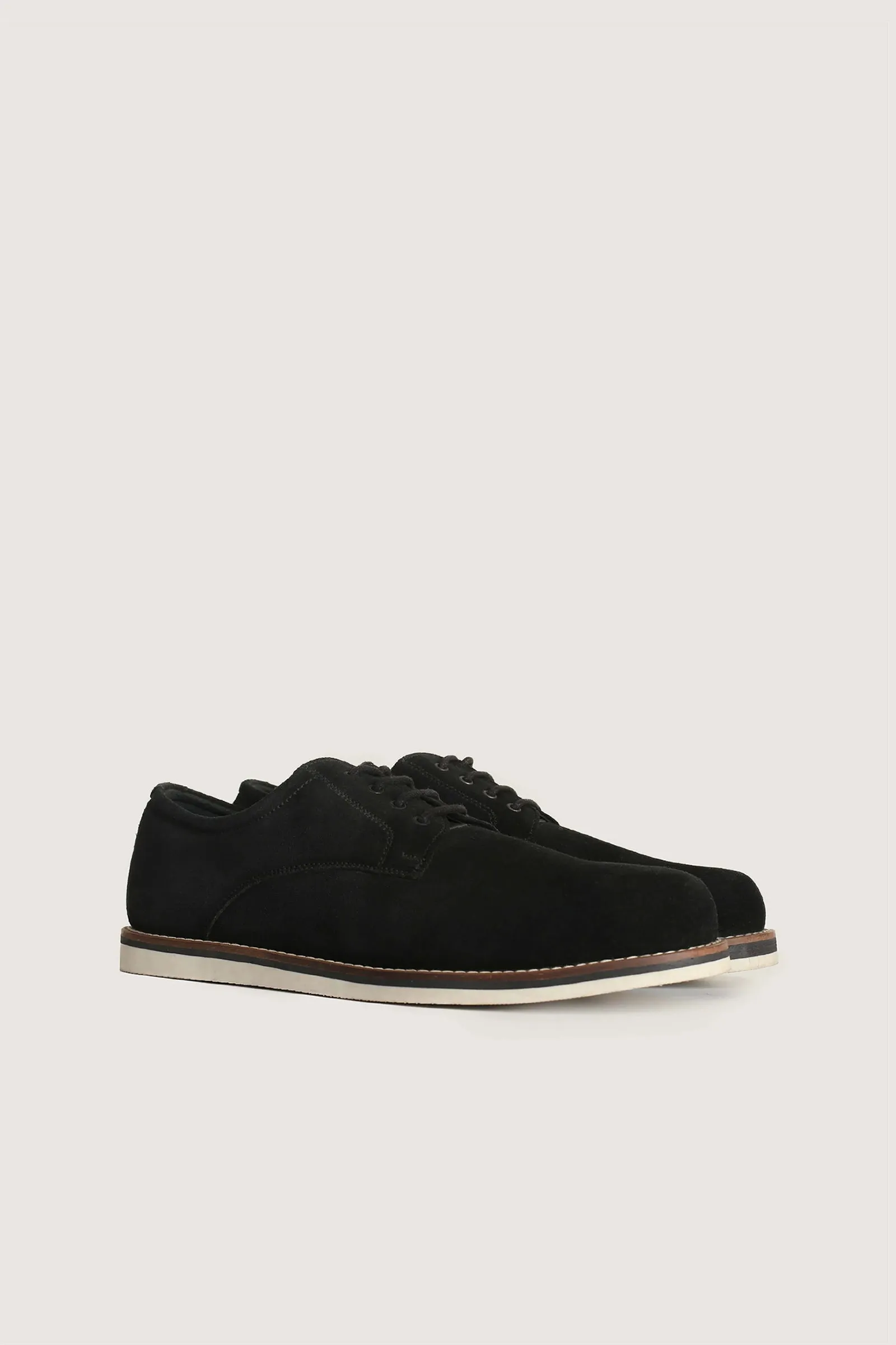 Tie Lace-Up Suede Leather Shoes