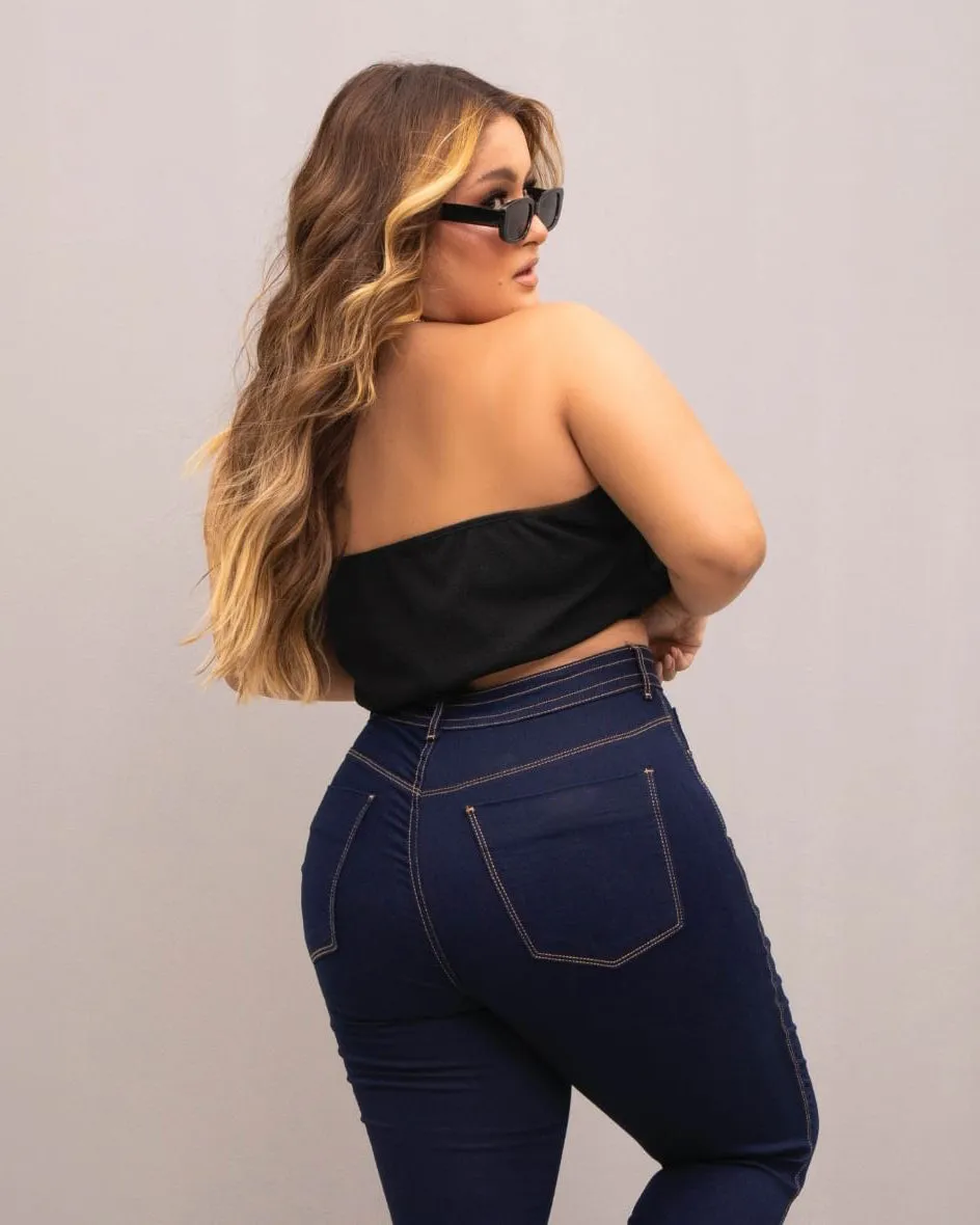 Tiefblaue Interna Faja Form-Jeans