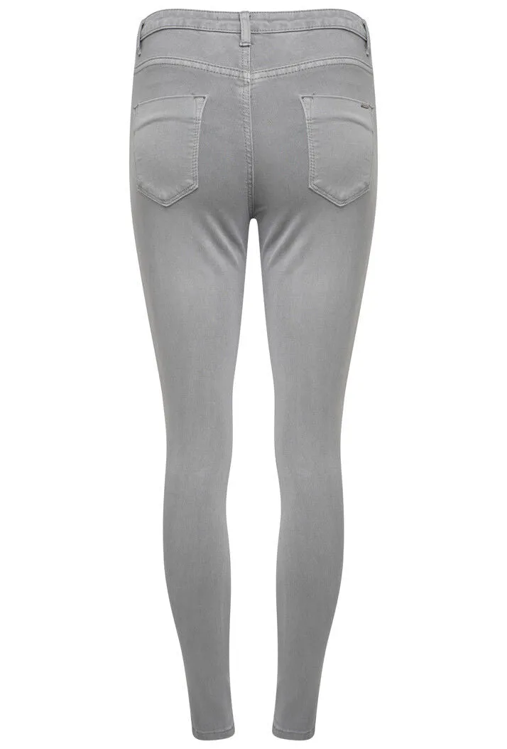 Toxik3 L185-126 High Waist Skinny Jeans - Light Grey