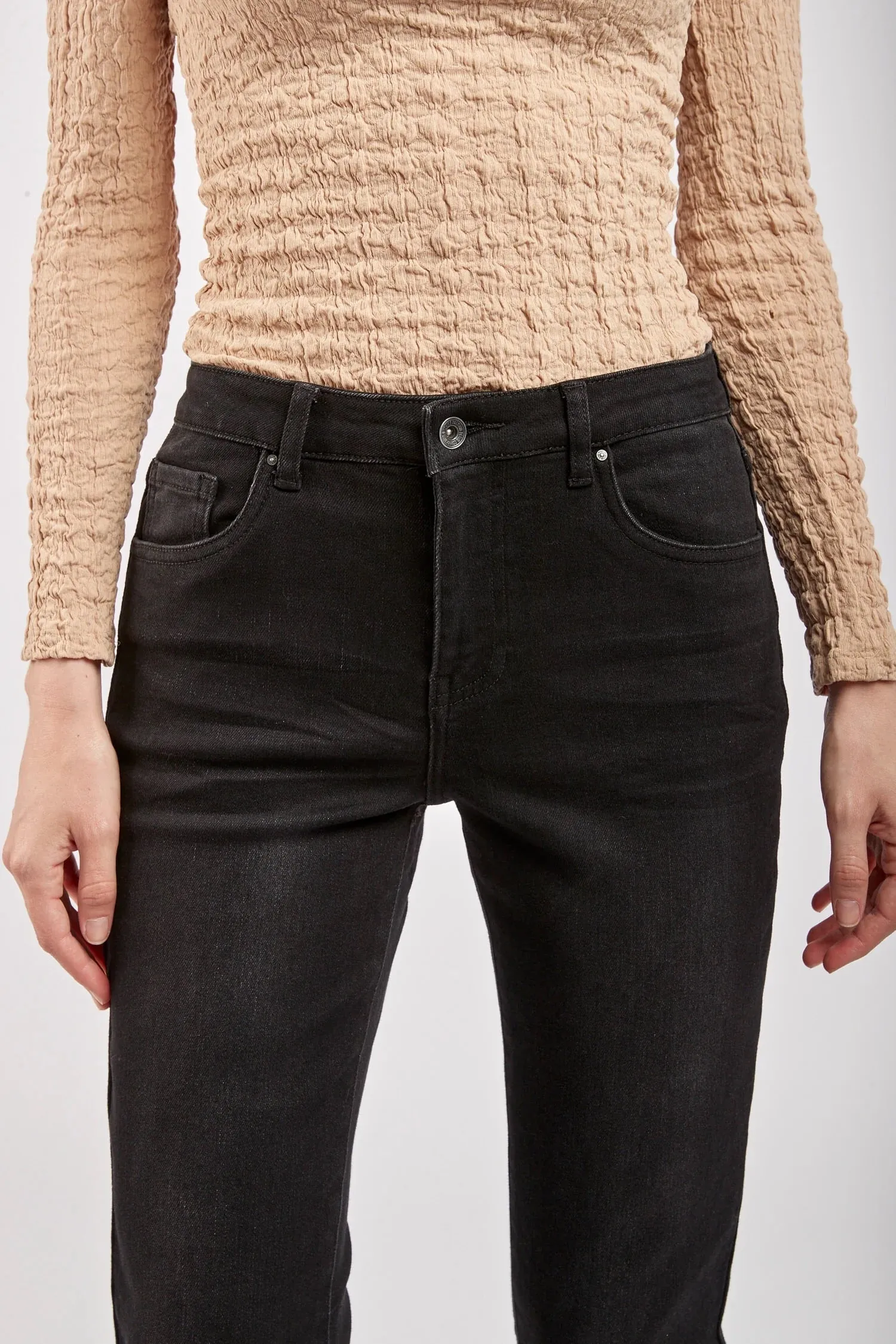Toxik3 L20029-C High Waist Boyfriend Jeans - Black