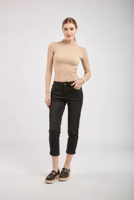 Toxik3 L20029-C High Waist Boyfriend Jeans - Black