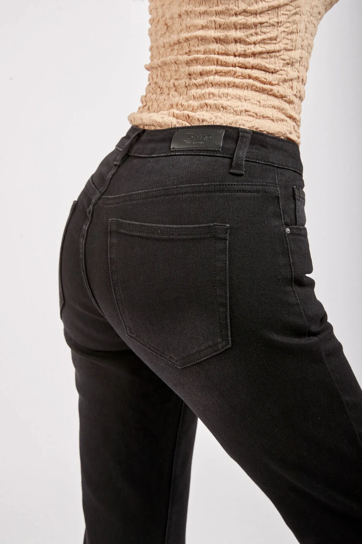 Toxik3 L20029-C High Waist Boyfriend Jeans - Black