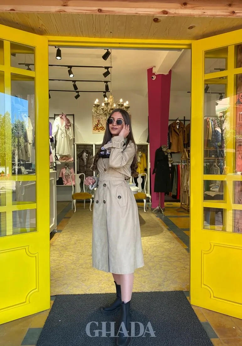 Trench coat long en beige