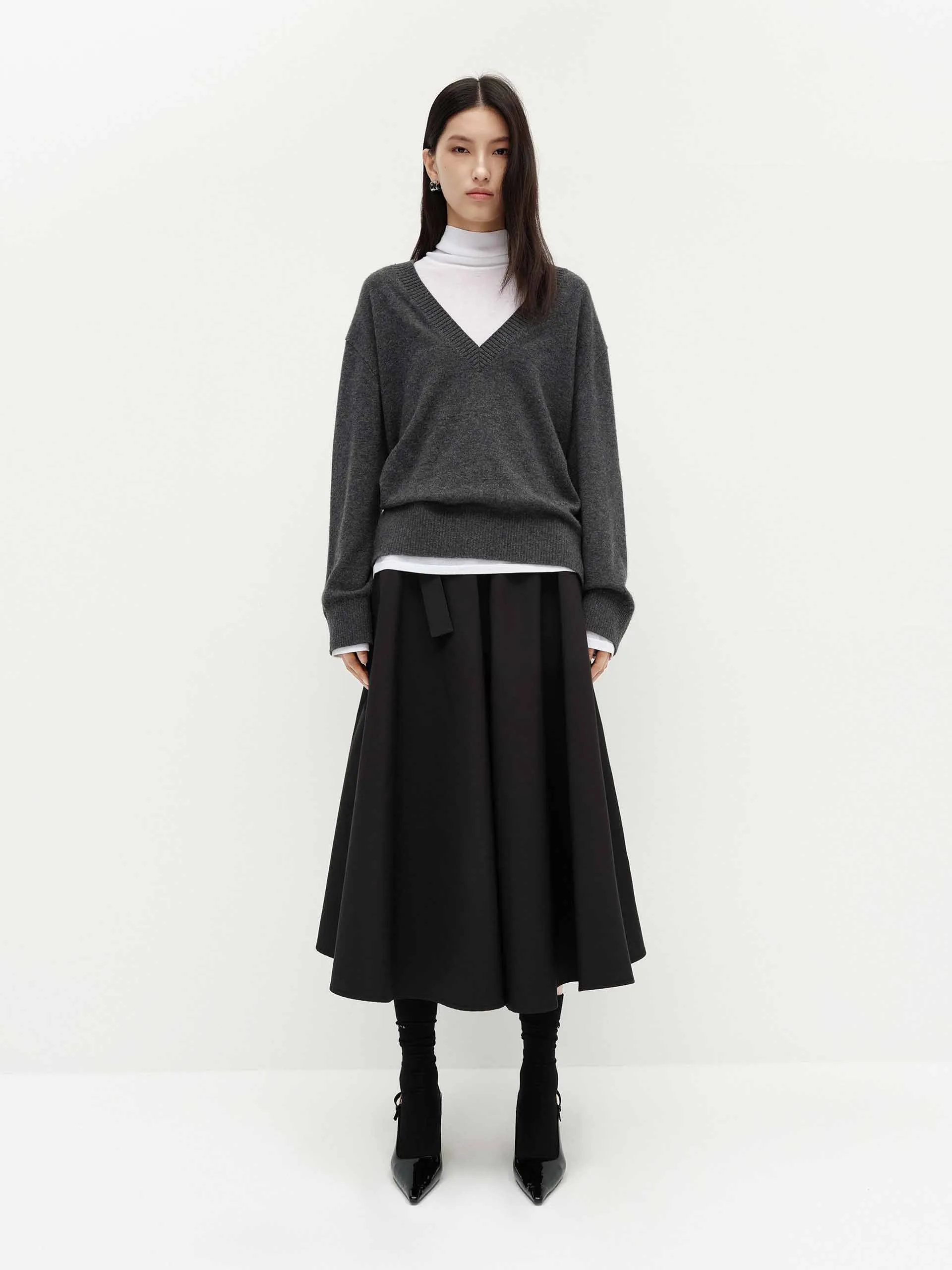 V-neck Loose Knit Sweater