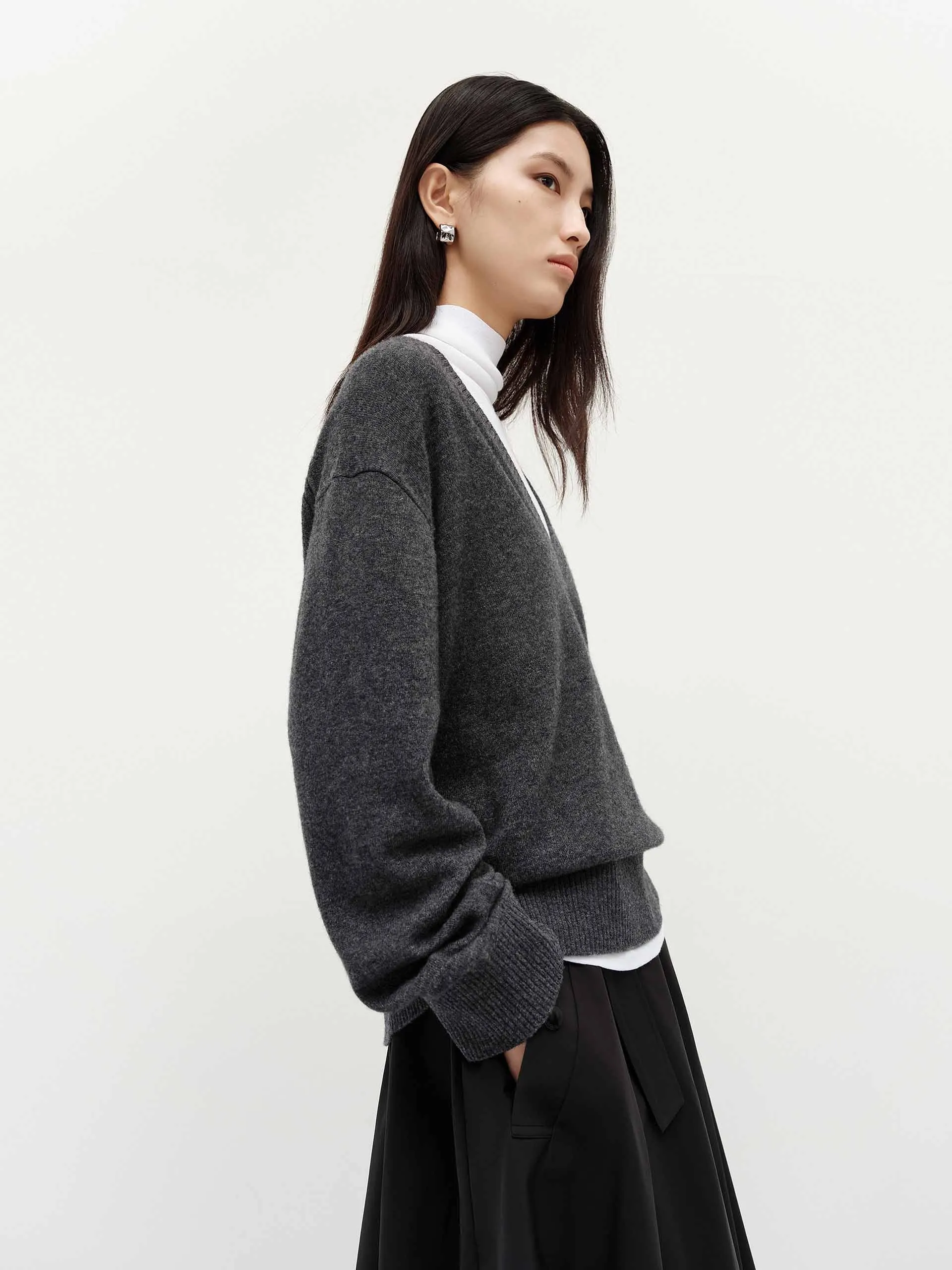 V-neck Loose Knit Sweater