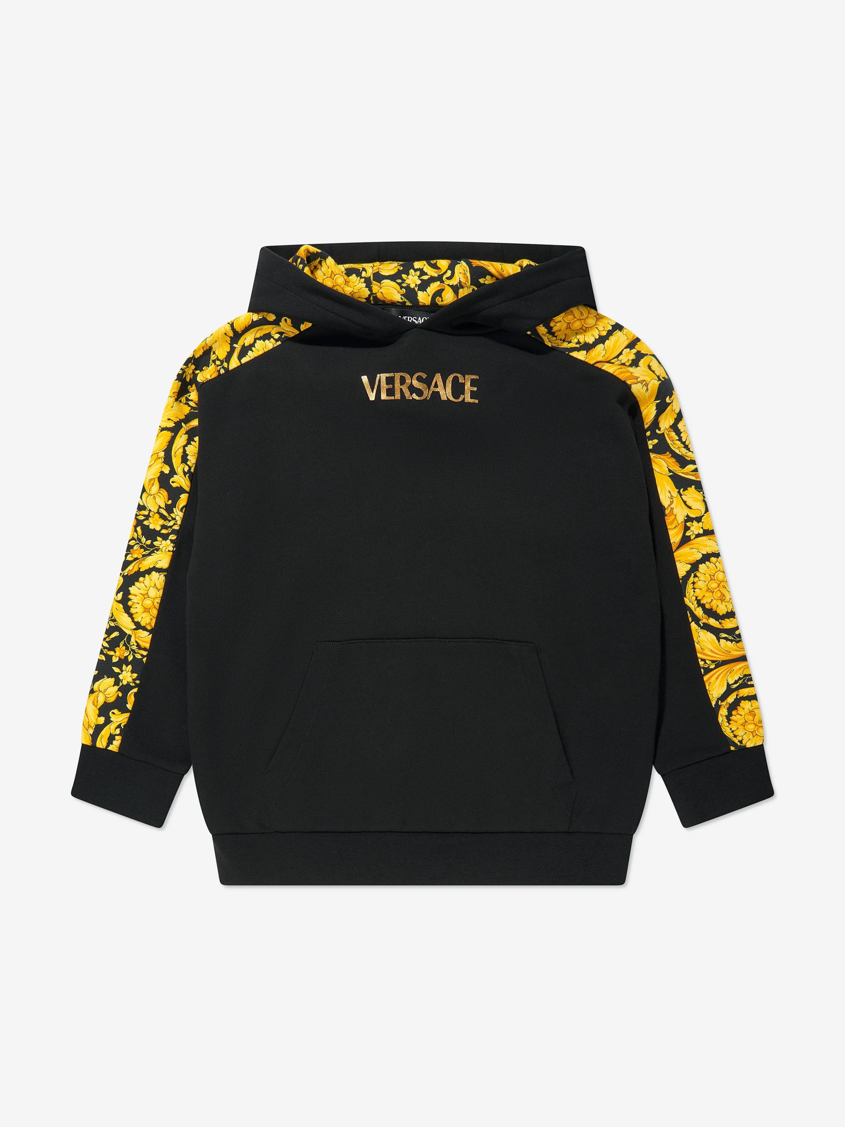 Versace Boys Barocco Logo Hoodie in Black