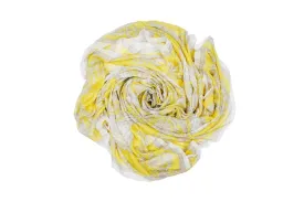 VERSACE Yellow 'Baroque' Print Cashmere Scarf