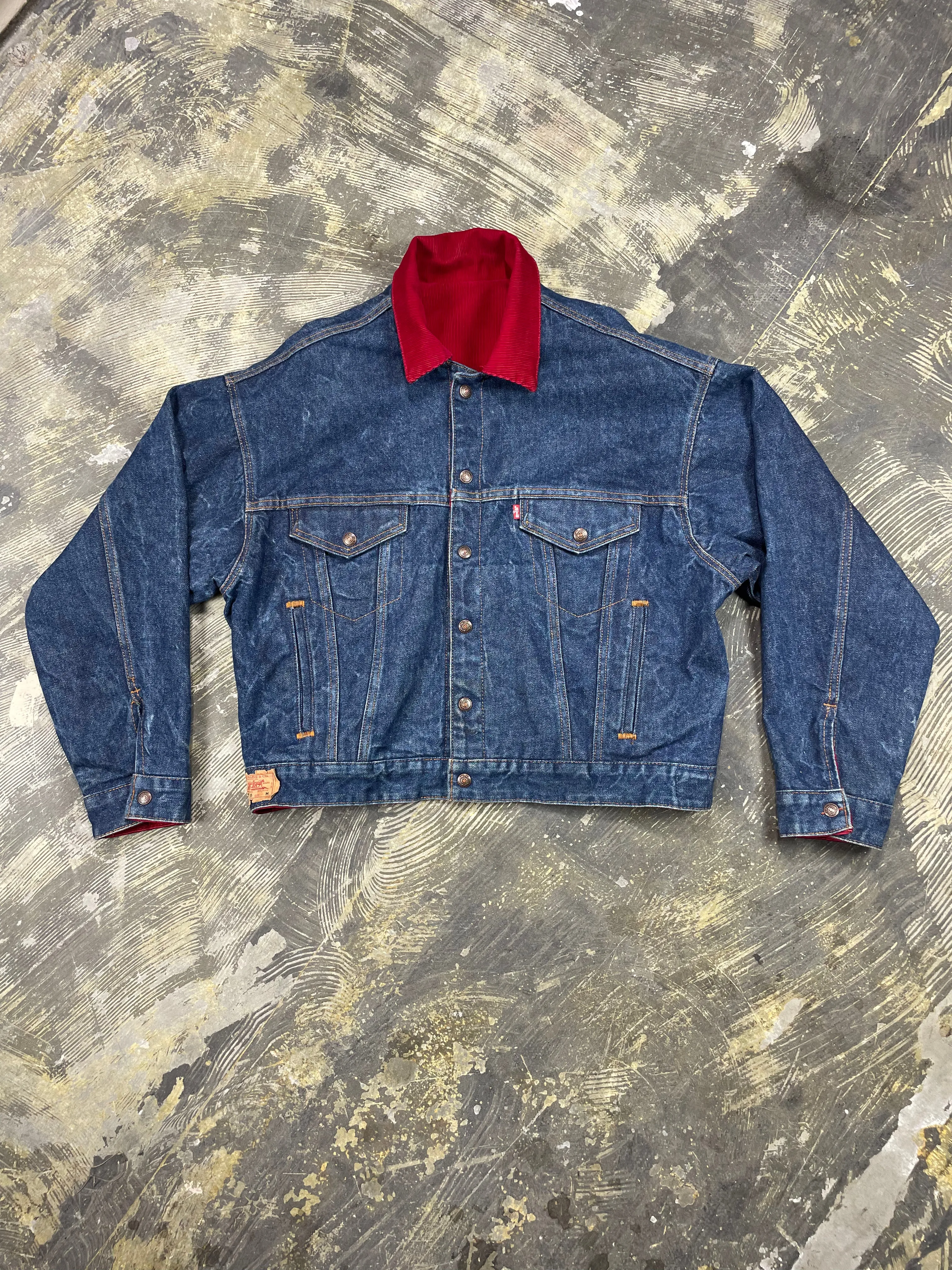 Vintage 1980's Levi Reversible Denim & Corduroy Trucker Jacket (JYJ-141)