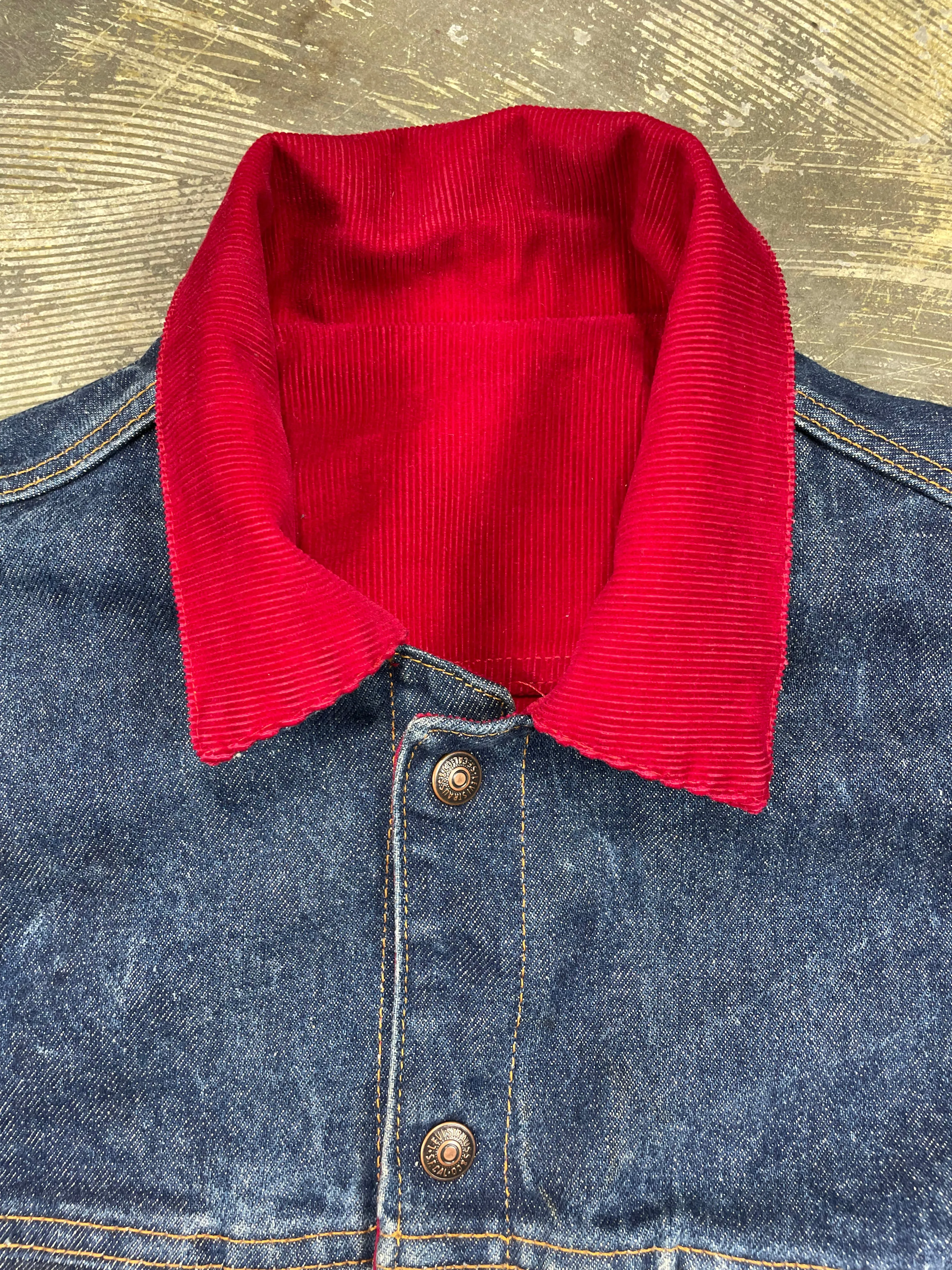Vintage 1980's Levi Reversible Denim & Corduroy Trucker Jacket (JYJ-141)