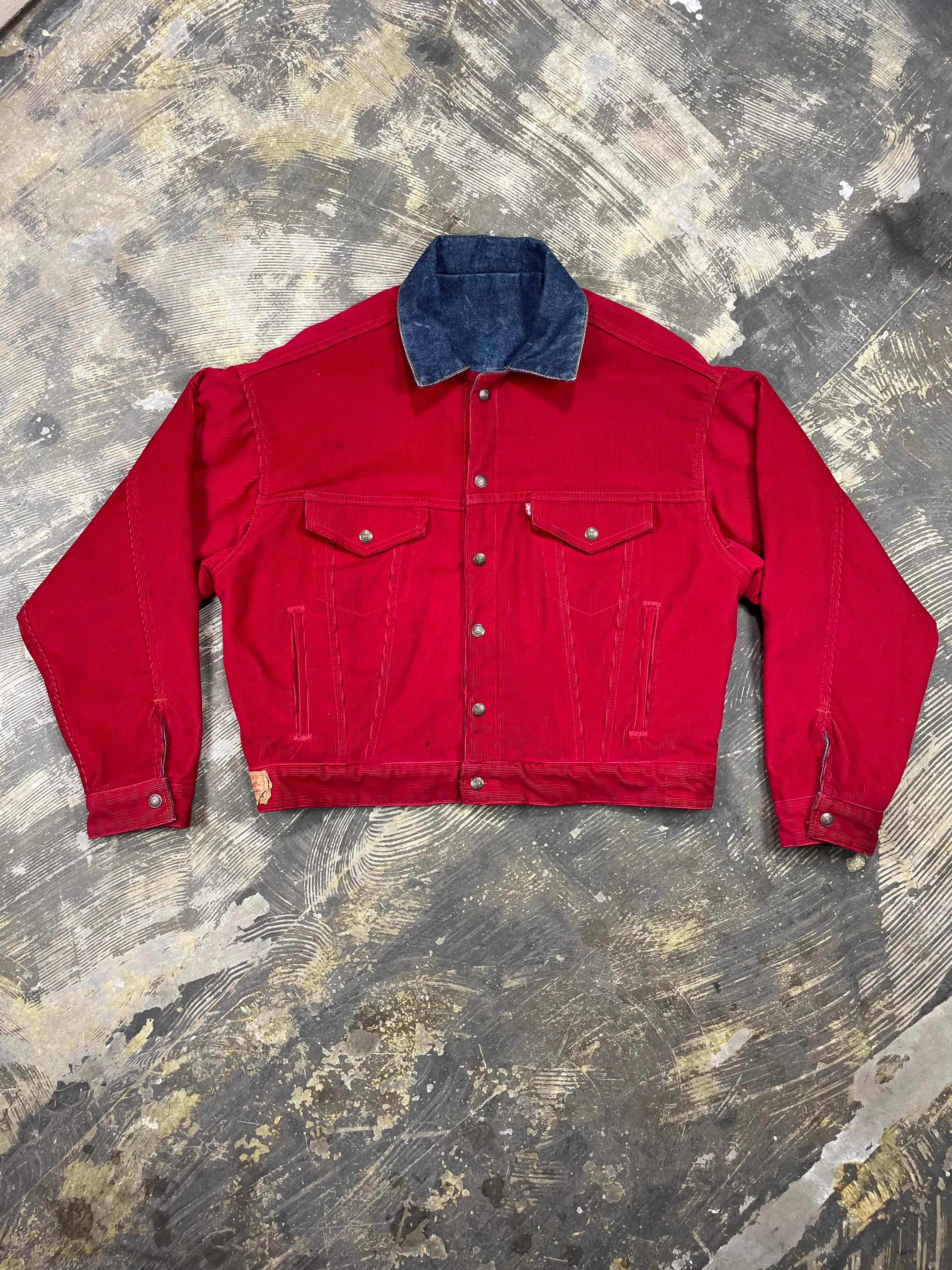 Vintage 1980's Levi Reversible Denim & Corduroy Trucker Jacket (JYJ-141)