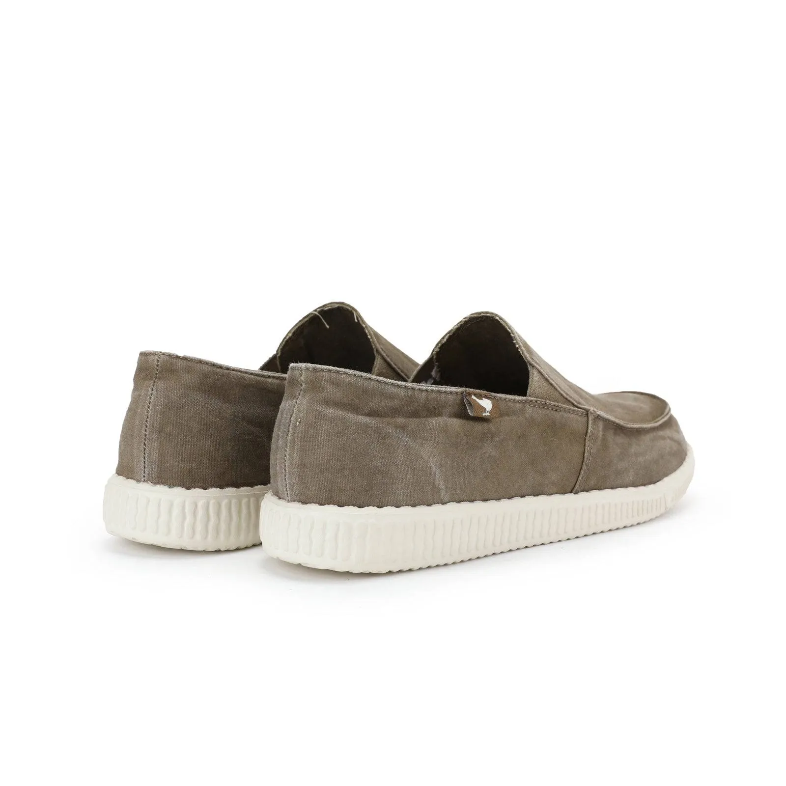 Walk In Pitas WP150 Mens Taupe Textile Slip On Shoes