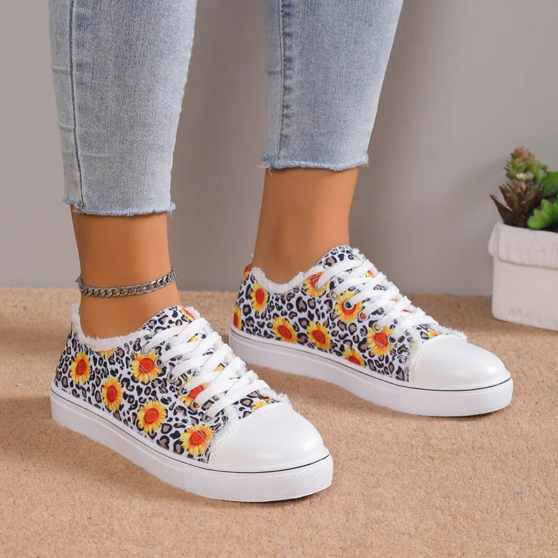 Wholesale Lace Up Flat Casual Canvas Shoes Rubber Women Shoes
